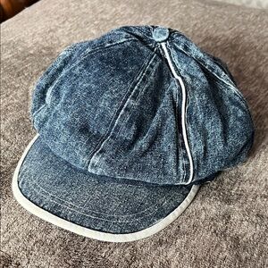 Stylish Denim Cap with White Trim